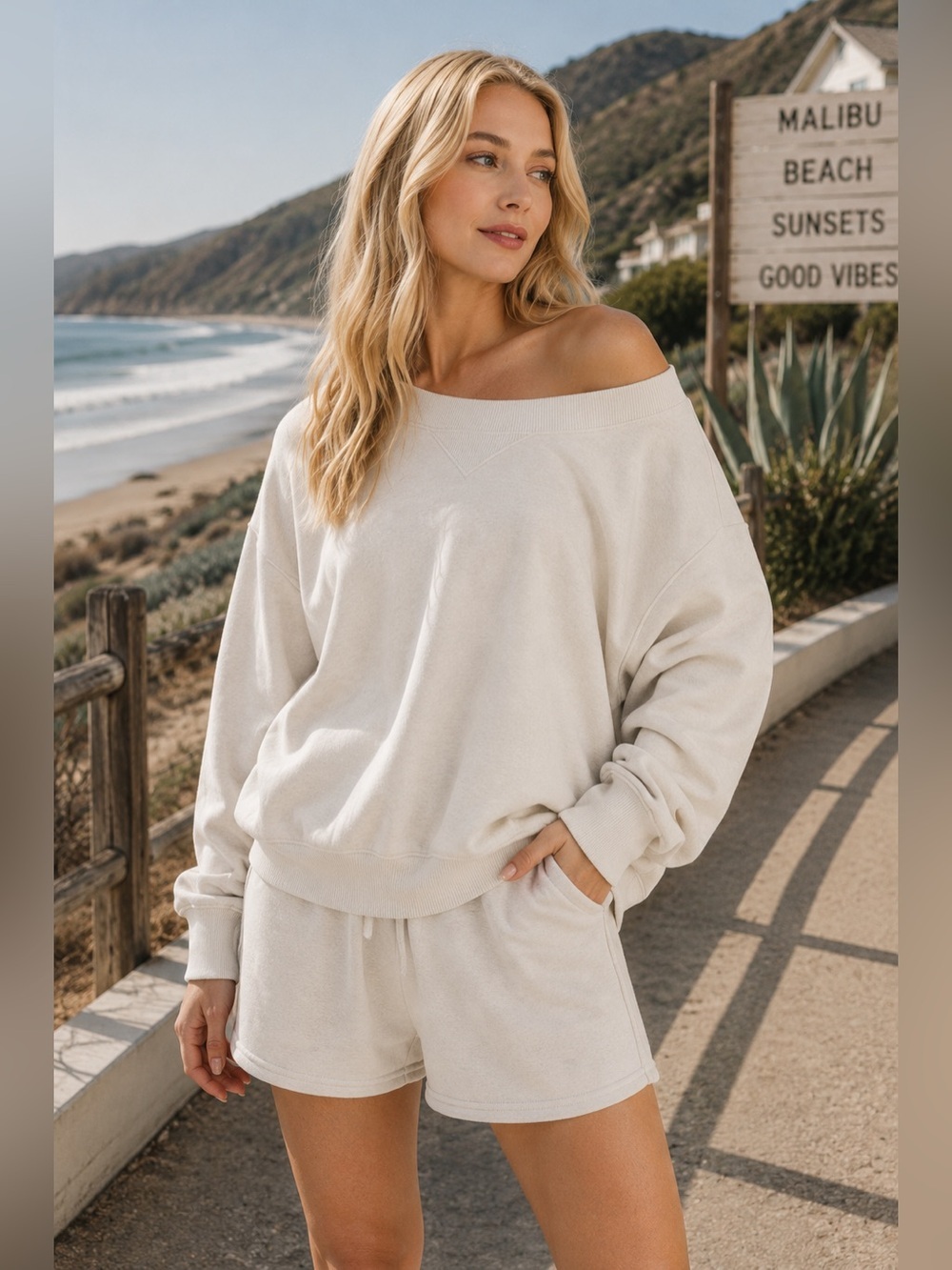“ Airport Lounge “ Matching Fleece Shorts & Pullover Set | Various